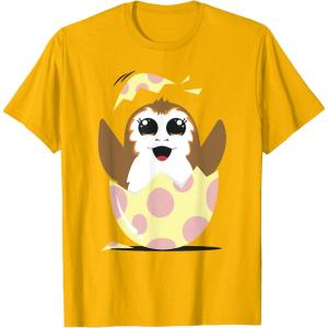 imageStar Wars Easter Porg Hatching Out Of An Egg TShirtGolden Yellow