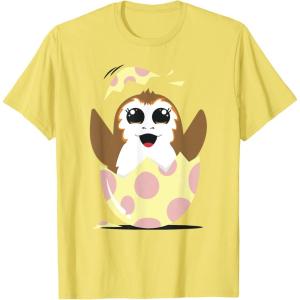 imageStar Wars Easter Porg Hatching Out Of An Egg TShirtLemon Yellow