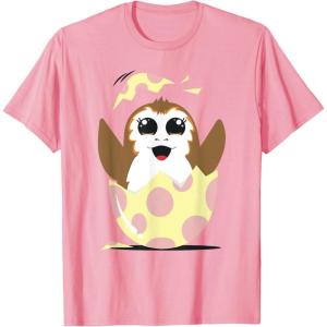 imageStar Wars Easter Porg Hatching Out Of An Egg TShirtPink