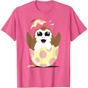 imageStar Wars Easter Porg Hatching Out Of An Egg TShirtPink Heather