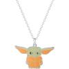imageDisney Star Wars The Mandalorian The Child Silver or Flash Plated Necklace Official LicenseOrange Robe