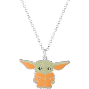 imageDisney Star Wars The Mandalorian The Child Silver or Flash Plated Necklace Official LicenseOrange Robe