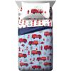 imageJay Franco Star Wars The Mandalorian Hello Grogu 7 Piece Full Size Bed Set  Includes Comforter ampamp Sheet Set  Super Soft Kids Bedding Fade Resistant Microfiber Official Star Wars ProductBlue  Fire Truck