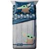 imageJay Franco Star Wars The Mandalorian Hello Grogu 7 Piece Full Size Bed Set  Includes Comforter ampamp Sheet Set  Super Soft Kids Bedding Fade Resistant Microfiber Official Star Wars ProductGray  Mandalorian