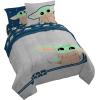 imageJay Franco Star Wars The Mandalorian Hello Grogu 7 Piece Full Size Bed Set  Includes Comforter ampamp Sheet Set  Super Soft Kids Bedding Fade Resistant Microfiber Official Star Wars ProductGray  Mandalorian