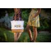 imagePICNIC TIME Coronado Canvas and Willow Basket Tote Picnic Tote Bag Beach ToteBeige Canvas