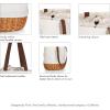 imagePICNIC TIME Coronado Canvas and Willow Basket Tote Picnic Tote Bag Beach ToteCocacola  Beige Canvas