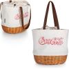 imagePICNIC TIME Coronado Canvas and Willow Basket Tote Picnic Tote Bag Beach ToteCocacola  Beige Canvas