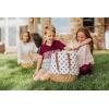 imagePICNIC TIME Coronado Canvas and Willow Basket Tote Picnic Tote Bag Beach ToteDisney Mickey Mouse  Cream With Navy Blue Pattern