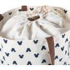 imagePICNIC TIME Coronado Canvas and Willow Basket Tote Picnic Tote Bag Beach ToteDisney Mickey Mouse  Cream With Navy Blue Pattern