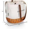 imagePICNIC TIME Coronado Canvas and Willow Basket Tote Picnic Tote Bag Beach ToteWarner Bro Friends  Beige Canvas