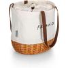 imagePICNIC TIME Coronado Canvas and Willow Basket Tote Picnic Tote Bag Beach ToteWarner Bro Friends  Beige Canvas