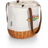 imagePICNIC TIME Coronado Canvas and Willow Basket Tote Picnic Tote Bag Beach ToteWarner Bro Friends Central Perk  Beige Canvas