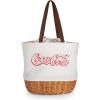 imagePICNIC TIME Coronado Canvas and Willow Basket Tote Picnic Tote Bag Beach ToteCocacola  Beige Canvas