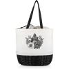 imagePICNIC TIME Coronado Canvas and Willow Basket Tote Picnic Tote Bag Beach ToteWhite Canvas With Black Accents
