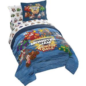 imageJay Franco Star Wars The Mandalorian Hello Grogu 7 Piece Full Size Bed Set  Includes Comforter ampamp Sheet Set  Super Soft Kids Bedding Fade Resistant Microfiber Official Star Wars ProductBlue  Monster Jam