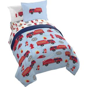 imageJay Franco Star Wars The Mandalorian Hello Grogu 7 Piece Full Size Bed Set  Includes Comforter ampamp Sheet Set  Super Soft Kids Bedding Fade Resistant Microfiber Official Star Wars ProductBlue  Fire Truck