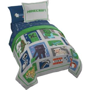imageJay Franco Star Wars The Mandalorian Hello Grogu 7 Piece Full Size Bed Set  Includes Comforter ampamp Sheet Set  Super Soft Kids Bedding Fade Resistant Microfiber Official Star Wars ProductMulti  Minecraft
