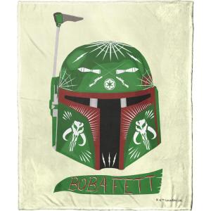 imageNorthwest Star Wars Silk Touch Throw Blanket 50quot x 60quot Art DecoBoba Fett Decorated Helmet