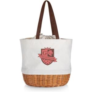 imagePICNIC TIME Coronado Canvas and Willow Basket Tote Picnic Tote Bag Beach ToteHarry Potter Gryffindor  Beige Canvas