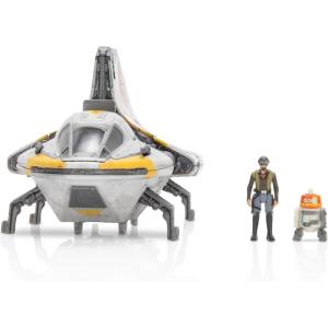 imageSTAR WARS Micro Galaxy Squadron Phantom Shuttle  5Inch Vehicle with Folding Wings and Removable Hatch Plus Two 1Inch Micro Figure AccessoriesPhantom II