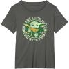 imageStar Wars St Patricks Day Grogu The Lucky Force TShirtAsphalt Grey