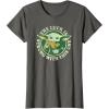 imageStar Wars St Patricks Day Grogu The Lucky Force TShirtAsphalt Grey