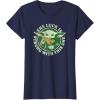imageStar Wars St Patricks Day Grogu The Lucky Force TShirtNavy Blue