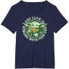 imageStar Wars St Patricks Day Grogu The Lucky Force TShirtNavy Blue