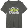 imageStar Wars The Mandalorian St Patricks Day Grogu Trouble TShirtAsphalt Grey