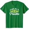 imageStar Wars The Mandalorian St Patricks Day Grogu Trouble TShirtKelly Green