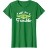 imageStar Wars The Mandalorian St Patricks Day Grogu Trouble TShirtKelly Green