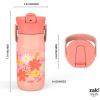 imageZak Designs Harmony Star Wars The Mandalorian Kid Water Bottle for Travel or At Home 14oz Recycled Stainless Steel is LeakProof When Closed and Vacuum Insulated Baby Yoda GroguFlower