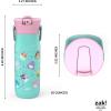 imageZak Designs Harmony Star Wars The Mandalorian Kid Water Bottle for Travel or At Home 14oz Recycled Stainless Steel is LeakProof When Closed and Vacuum Insulated Baby Yoda GroguSquishmallows
