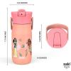 imageZak Designs Harmony Star Wars The Mandalorian Kid Water Bottle for Travel or At Home 14oz Recycled Stainless Steel is LeakProof When Closed and Vacuum Insulated Baby Yoda GroguDisney Princess Ariel  Mulan  Moana  Cinderella