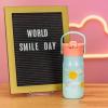 imageZak Designs Harmony Star Wars The Mandalorian Kid Water Bottle for Travel or At Home 14oz Recycled Stainless Steel is LeakProof When Closed and Vacuum Insulated Baby Yoda GroguHappy Day