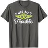 imageStar Wars The Mandalorian St Patricks Day Grogu Trouble TShirtAsphalt Grey