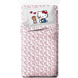 imageJay Franco Star Wars Comic Book Full Size Sheet Set  Super Soft 4 Piece Bedding Set  Kids Microfiber Sheets Includes Reversible Pillow CoversRed  Hello Kitty