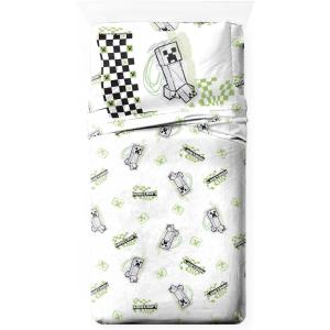 imageJay Franco Star Wars Comic Book Full Size Sheet Set  Super Soft 4 Piece Bedding Set  Kids Microfiber Sheets Includes Reversible Pillow CoversWhite  Minecraft 02
