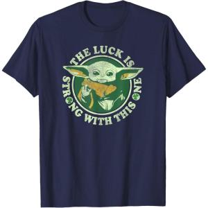 imageStar Wars St Patricks Day Grogu The Lucky Force TShirtNavy Blue