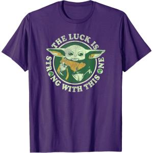 imageStar Wars St Patricks Day Grogu The Lucky Force TShirtPurple