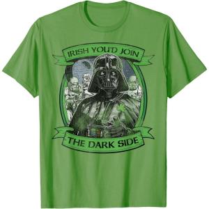imageStar Wars St Patricks Day Irish Youd Join The Dark Side TShirtGrass Green