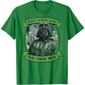 imageStar Wars St Patricks Day Irish Youd Join The Dark Side TShirtKelly Green