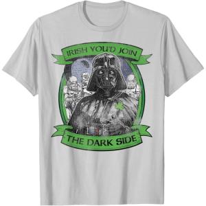 imageStar Wars St Patricks Day Irish Youd Join The Dark Side TShirtSilver Grey