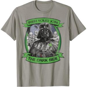 imageStar Wars St Patricks Day Irish Youd Join The Dark Side TShirtSlate Grey