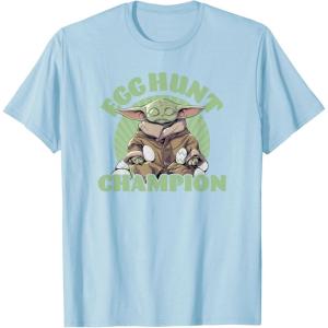 imageStar Wars The Mandalorian Grogu Easter Egg Hunt Champion TShirtBaby Blue