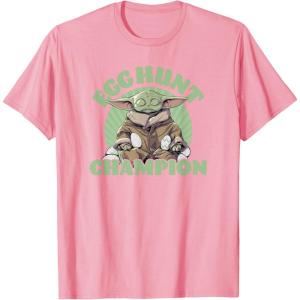 imageStar Wars The Mandalorian Grogu Easter Egg Hunt Champion TShirtPink