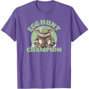 imageStar Wars The Mandalorian Grogu Easter Egg Hunt Champion TShirtPurple Heather