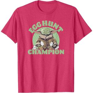 imageStar Wars The Mandalorian Grogu Easter Egg Hunt Champion TShirtRed Heather