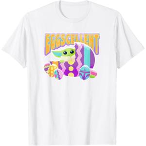 imageStar Wars The Mandalorian Grogu Easter Eggscellent TShirtWhite